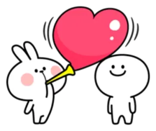 😍 cute, rabbit, heart, love, cartoon, character telegram sticker