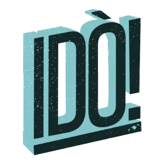 😑 IDO! テキスト, 単語, 青, イド whatsapp sticker
