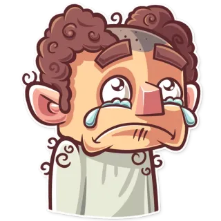 😢 crying, sad, cartoon, man, upset, emoticon, emoji telegram sticker