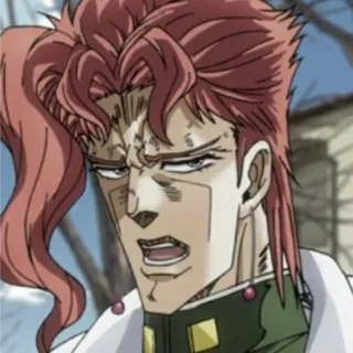 🧐 Noriaki Kakyoin JoJo's Bizarre Adventure Anime, Kakyoin, JoJo's Bizarre Adventure, Wyraz twarzy, Obrzydzenie, Postać telegram sticker