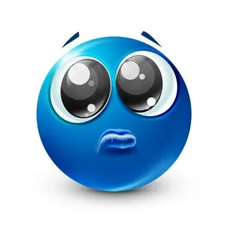 🌟 Emoji, Biru, Mata, Wajah, Ekspresi telegram sticker