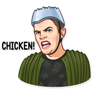 😠 CHICKEN! insult, angry, chicken, cartoon telegram sticker