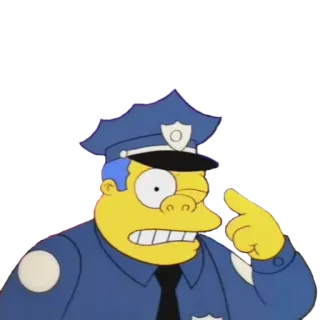 😉 Chief Wiggum The Simpsons chief wiggum, police, the simpsons, cartoon character, comedy telegram sticker