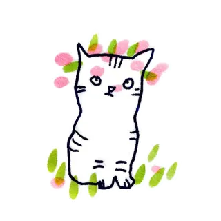 🤔 кот, котёнок, питомец, животное, милый, цветочный, каваий telegram sticker