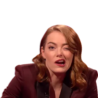 😜 emma stone, atriz, celebridade, retrato, mulher, piscadela telegram sticker