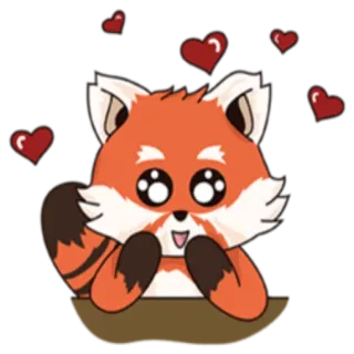 ❤️ キツネ, かわいい, 動物, レッサーパンダ, 愛, 可愛い telegram sticker