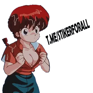 🉐 Anime, Chica, Ranma, Pecho whatsapp sticker