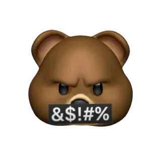 🐻 &$!#*% emoji, bear, angry, censored, offensive whatsapp sticker