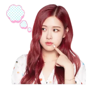 🤔 Rose rosa, K-pop, idol, cantante, pensar, pensando telegram sticker