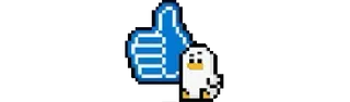 👍 Pulgar arriba, Pixel art, Pingüino, Me gusta, Aprobación telegram sticker