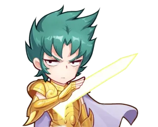 😠 espada, anime, armadura, desenho animado telegram sticker