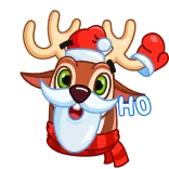 🎅 HO กวางเรนเดียร์, คริสต์มาส, วันหยุด, ซานต้า, รื่นเริง, การ์ตูน telegram sticker