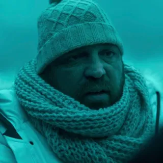 😐 homme, bonnet, écharpe, hiver, froid telegram sticker