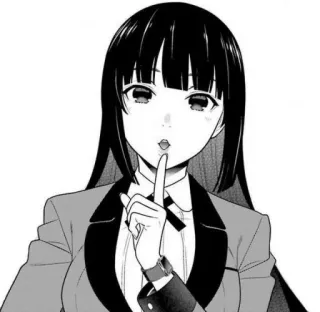 💗 Yumeko Jabami Kakegurui Anime, Manga, Kakegurui, Yumeko Jabami, Uniforme escolar, Dedo en los labios, Silencio, Shhh telegram sticker