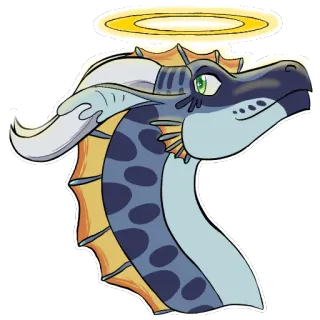 😇 draak, engel, halo, fantasie, wezen, kunst telegram sticker