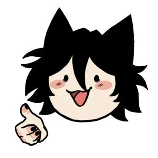 👍 고양이, 애니메이션, 엄지 척, 귀여운, 만화 telegram sticker