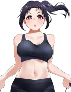 🤤 Anime Mädchen, Fitness, Workout, Übung, Sport, Athletisch telegram sticker