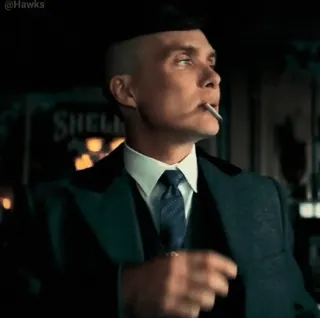 🥃 Thomas Shelby Peaky Blinders Peaky Blinders, Thomas Shelby, Cillian Murphy, cigarette, tv show, gangster whatsapp sticker
