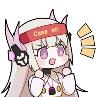 😃 Come on アニメ, 可愛い, ヘアバンド, 応援, ちび telegram sticker
