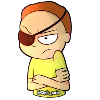 😠 Morty Rick and Morty @Sigilo_packs animé, personnage, dessin animé, drôle, autocollant, Rick et Morty telegram sticker