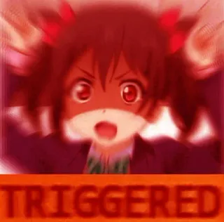 😖 TRIGGERED Аниме, Триггер, Злой, Мем, Реакция telegram sticker