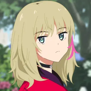 🥚 アニメ, 女の子, 金髪, アニメ, キャラクター telegram sticker