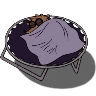 😴 Rigby Regular Show dormire, cartoni animati, animale, letto, Rigby, rilassarsi telegram sticker