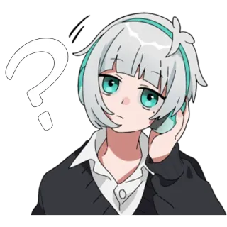 ❔ Аниме, Вопрос, Персонаж, Стикер, Манга, Девушка, Смущенный telegram sticker