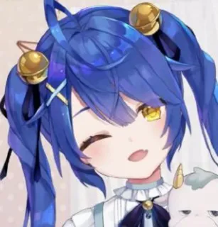 😊 Anime, Cartoon, Vtuber, Kawaii, Charakter, Blaue Haare telegram sticker