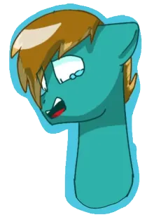 😭 dibujo animado, poni, animal, personaje, pegatina, verde azulado telegram sticker