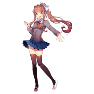 ☺️ Monika Doki Doki Literature Club! anime, game, schoolgirl, cute, japanese, monika telegram sticker
