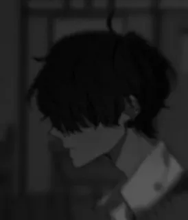 😐 Anime, Dibujos animados, Personaje, Retrato, Blanco y negro, Manga telegram sticker