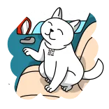 🚕 cat, animal, pet, cartoon, sitting, cute telegram sticker