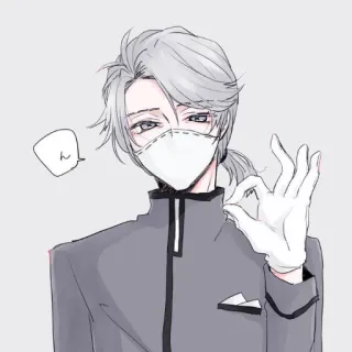👌 ん Anime, Charakter, Zeichnung, Manga, Maske, Okay-Geste telegram sticker