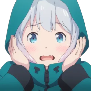 ✨ anime, girl, cute, character, white hair, blue eyes telegram sticker