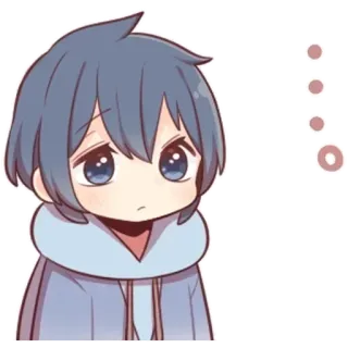 🌟 Chibi, Triste, Pelo azul, Anime, Manga telegram sticker