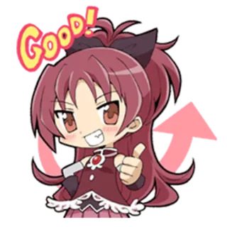 👍 Good! Anime, Pollice in su, Bene, Carino, Chibi telegram sticker
