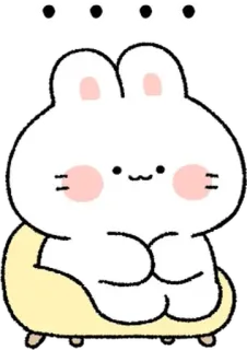 💬 thỏ, hoạt hình, dễ thương, động vật, thỏ con, nhãn dán telegram sticker