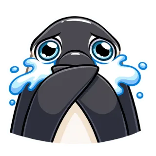 😭 펭귄, 슬픈, 울음, 눈물, 만화 telegram sticker