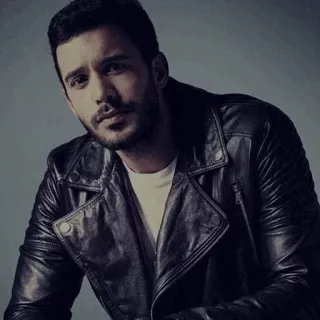 🖇 man, leather jacket, portrait, male, person, actor telegram sticker