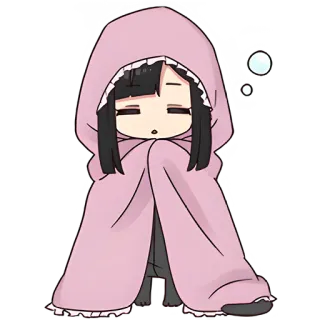 🥱 anime, girl, cute, blanket, sleepy telegram sticker