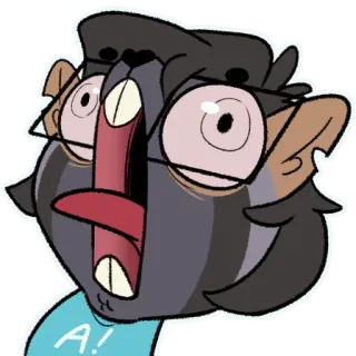 😫 A! การ์ตูน, หน้า, สีหน้า, ภาพเคลื่อนไหว, ตลก, ตกใจ, ประหลาดใจ telegram sticker