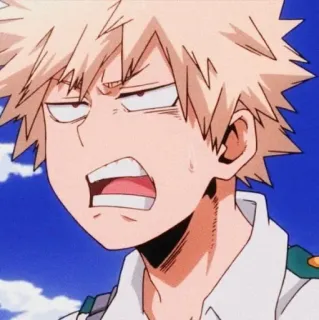 🤨 Katsuki Bakugo My Hero Academia Katsuki Bakugo, My Hero Academia, anime, manga, expression, personnage, sticker telegram sticker