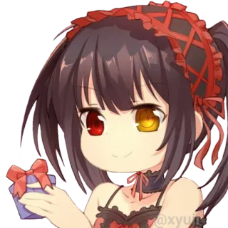 🎁 @xyuriyuri Anime, Mädchen, Geschenk, Süß, Chibi telegram sticker