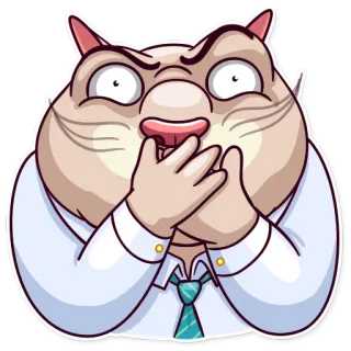 😧 kucing, kartun, emoticon, ekspresi, wajah, senang, ilustrasi whatsapp sticker