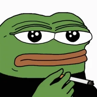 🚬 Pepe the Frog meme, pepe, frog, smoking, cigarette, internet culture telegram sticker