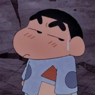 🍠 Shin-chan Crayon Shin-chan kartun, anime, karakter, Shin-chan, sedih, berkeringat, kelelahan, mengantuk telegram sticker