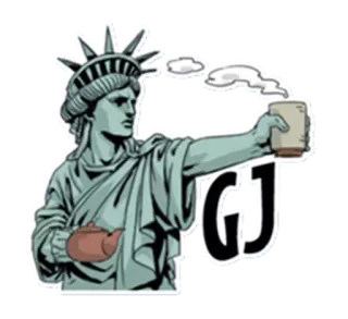 🗽 GJ Statue de la Liberté, thé, théière, New York, point de repère telegram sticker