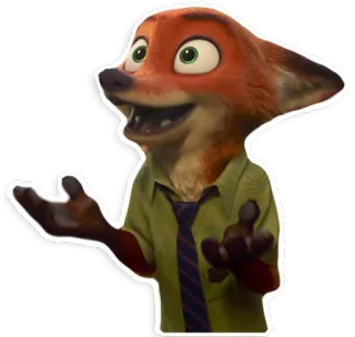 👐 Nick Wilde Zootopia fox, cartoon, animal, disney, animated, zootopia, nick wilde telegram sticker