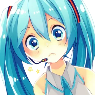 ✨ Hatsune Miku Anime, Vocaloid, Hatsune Miku, Mädchen, süß, digitale Kunst telegram sticker
